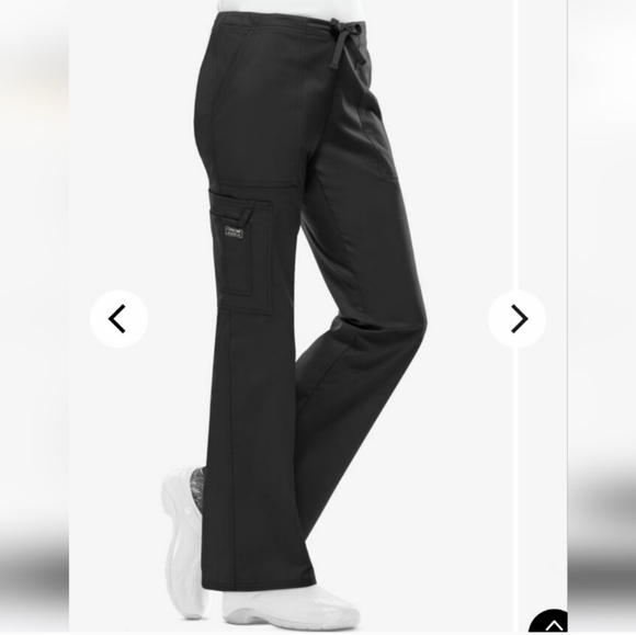 2pc set Cherokee Core Stretch Modern Black Scrub Top Bottom Pants 4x 5x - Picture 8 of 9